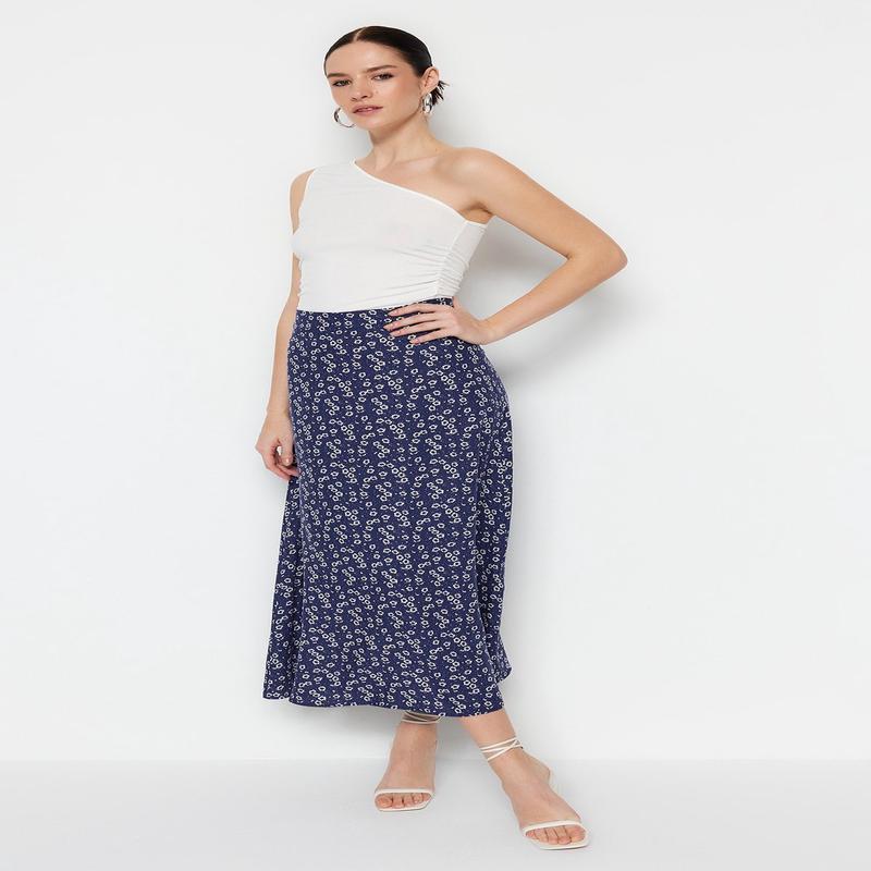 Women's Floral Midi A-Line Regular Fit Skirt