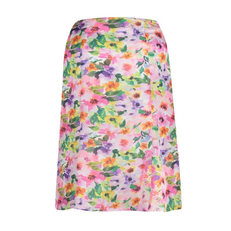Women's Multicolor Floral Midi Mermaid Skirt