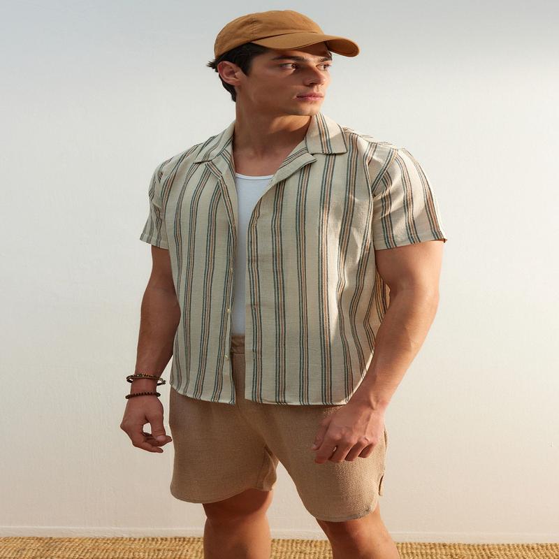 MAN Men's Striped Long sleeve Regular fit Shirt