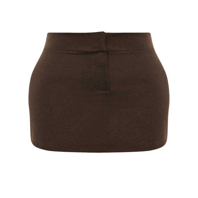 Women's brown Straight Mini A-line Skirt