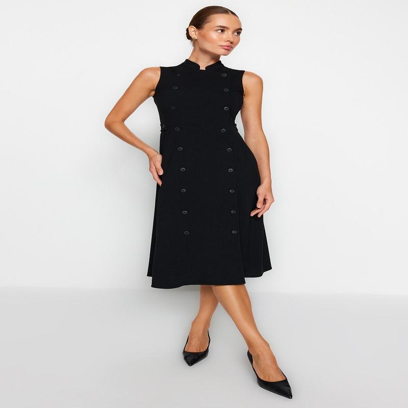 Women's Plain Midi Sleeveless Evening / Daily Regular Fit Dress