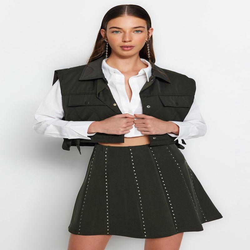 Women's Plain Mini Flared skirt Skirt