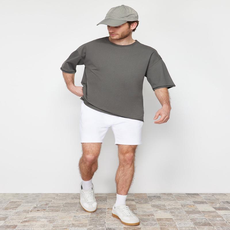 Man Men's Plain Regular Waist Shorts & Bermudas
