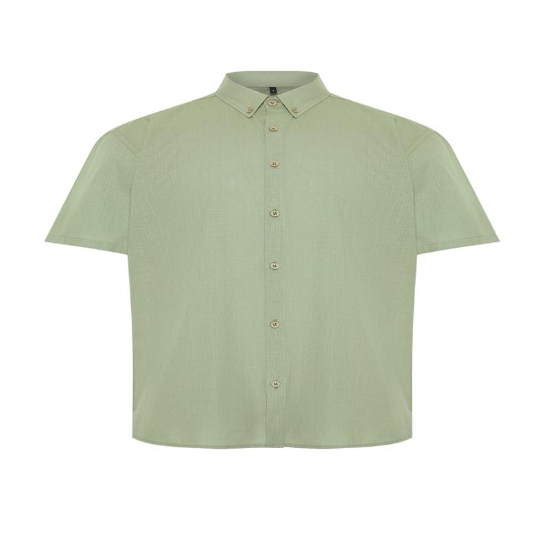 Man Men's Plain Short Oversize Shirt