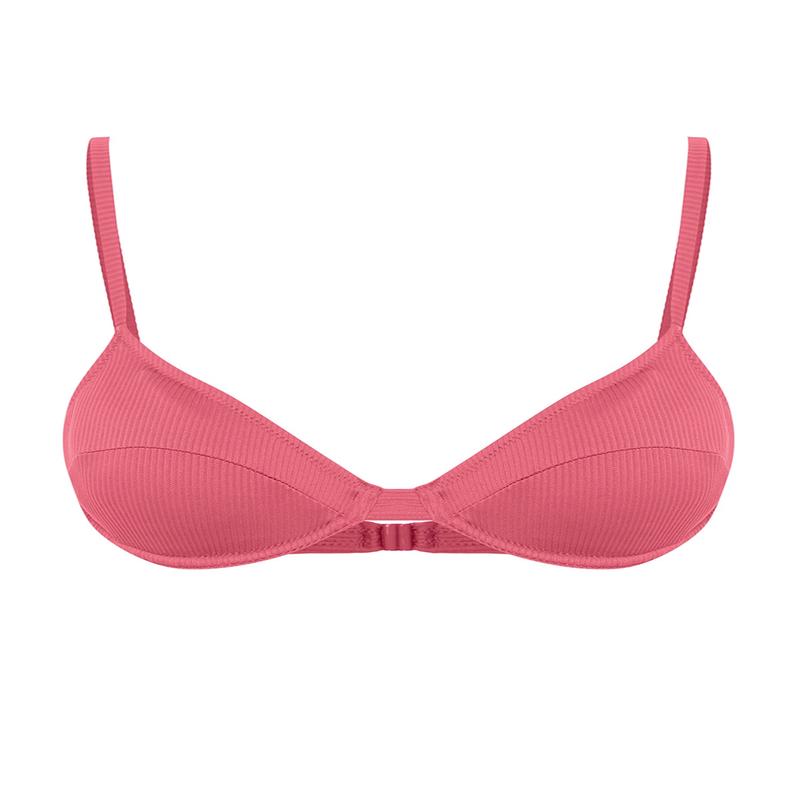 Women's Navy Blue Textured Throw Cup Bikini Top