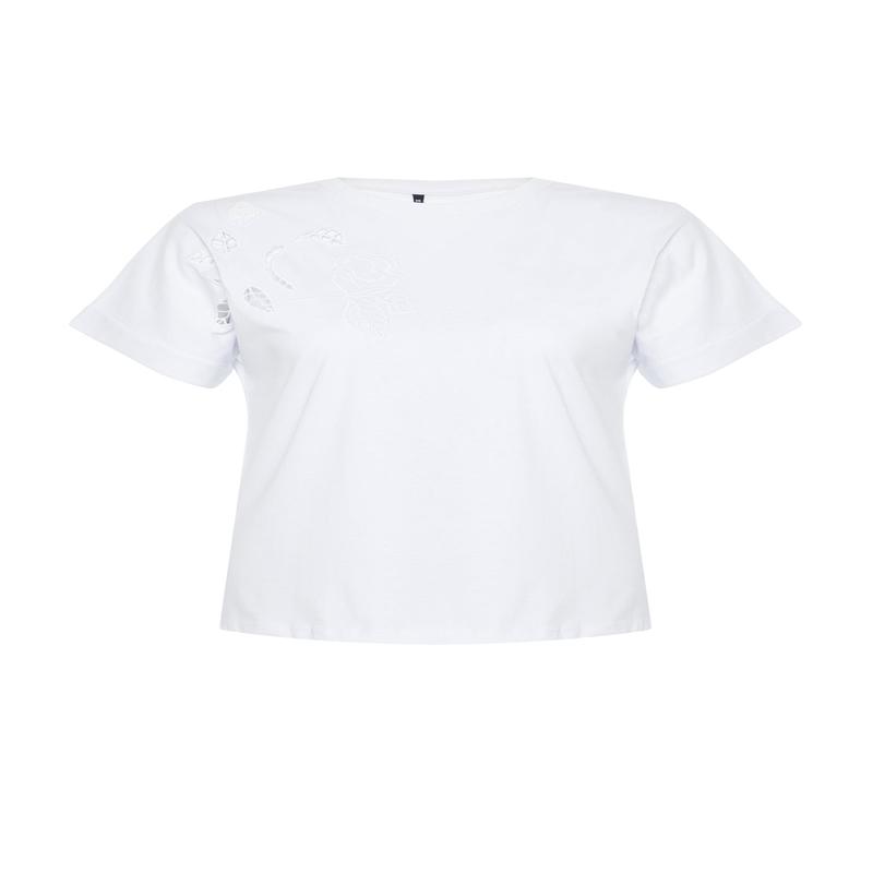 Curve Women's Floral Short Regular Fit Plus Size T-Shirt