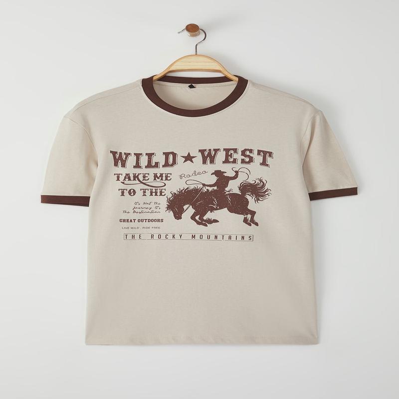 Man Men's Beige Slogan Short Oversize T-Shirt