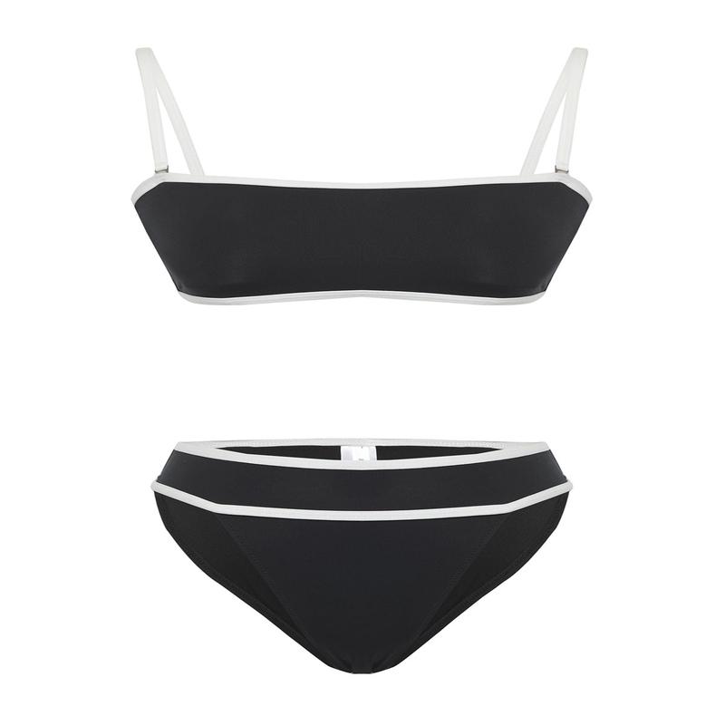 Women's Multi-Colored Plain Removable Cup Bikini Set