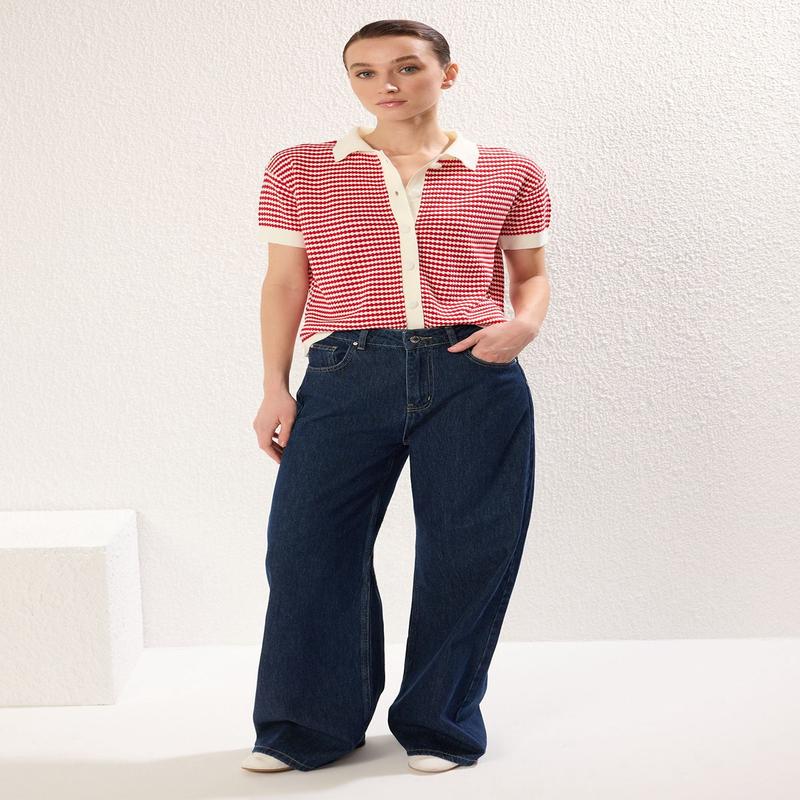 Women's Striped Short Regular Blouse