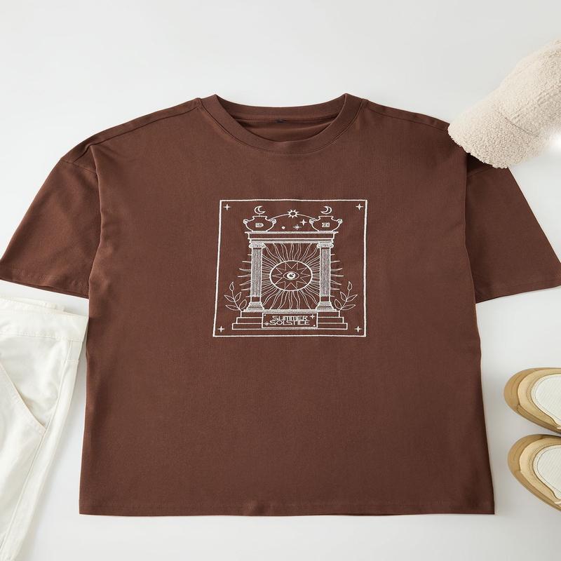 Man Men's Brown Printed Short Oversize T-Shirt