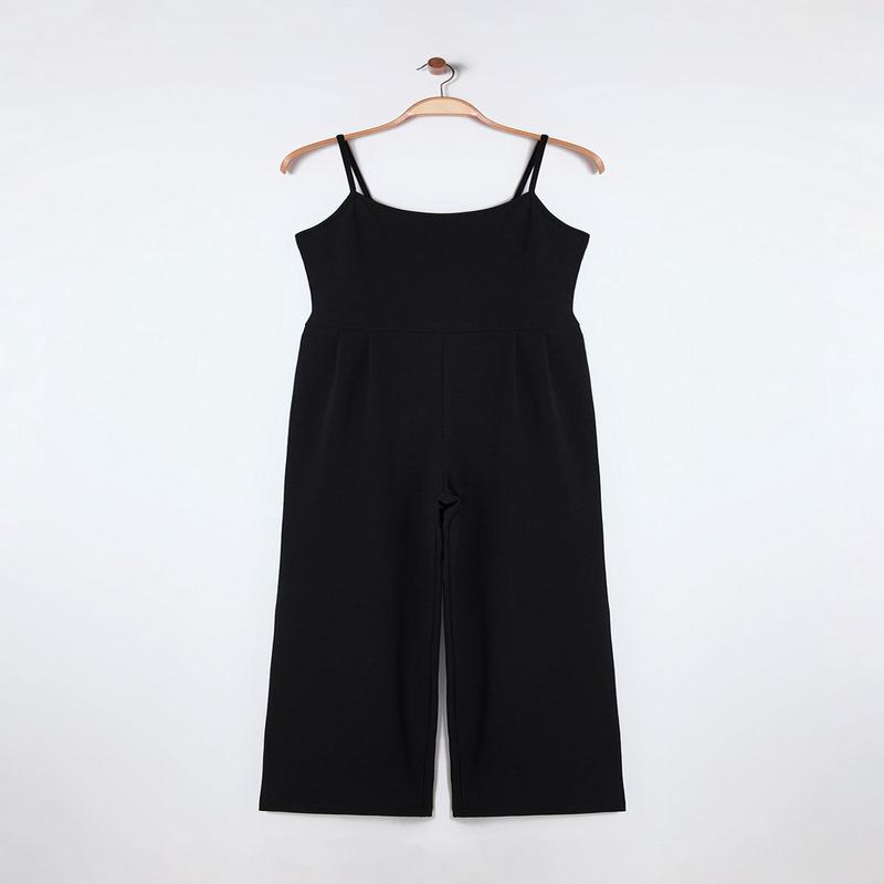 Curve Women's Plain Spaghetti Strap Regular Plus Size Jumpsuit