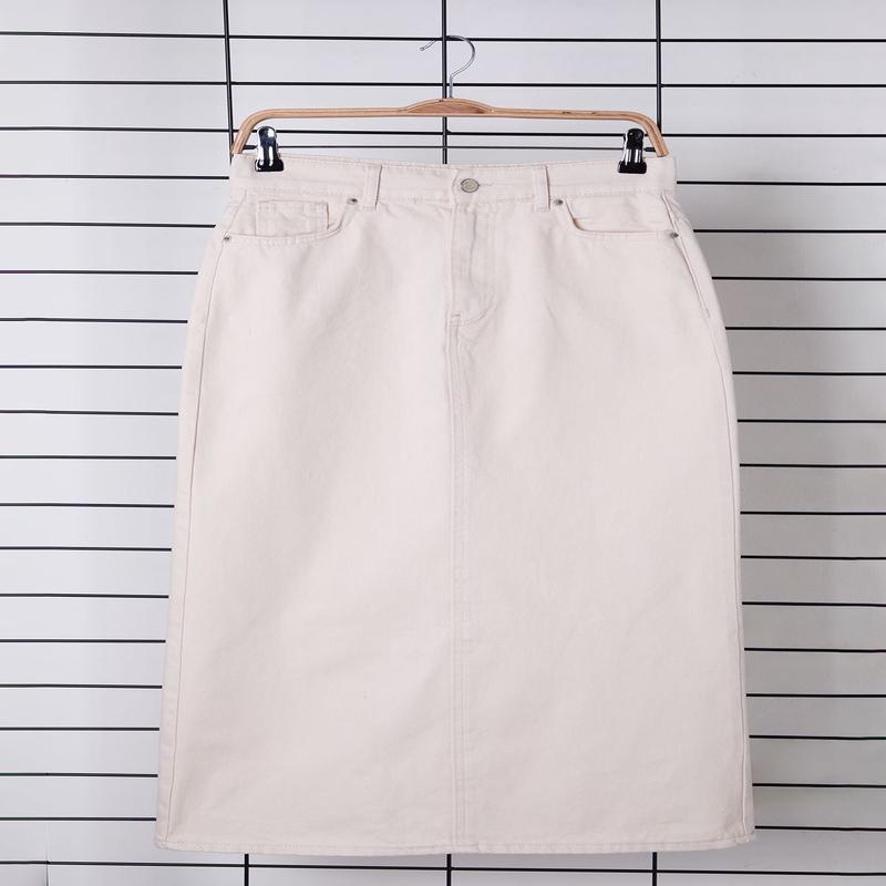 Modest Women's Ecru Straight Midi Pen Hijab Skirt