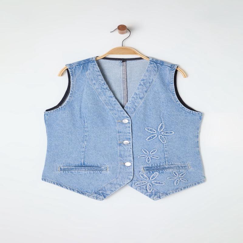 Women's Navy Blue Ethnic Fitted Waistcoat