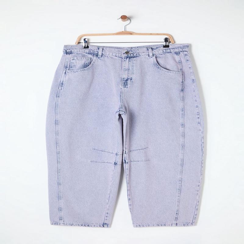 Curve Women's Blue Plain Normal Waist Plus Size Jeans