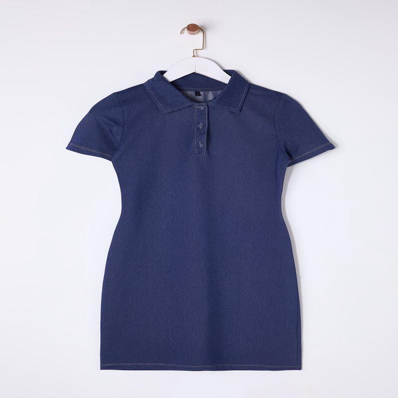 Women's Blue Straight Mini Short Casual/daily Slim Dress