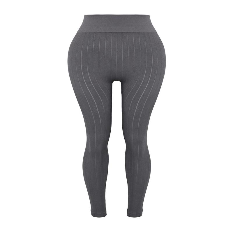 Women's Grey Straight Full Size Normal Waist Sports Leggings