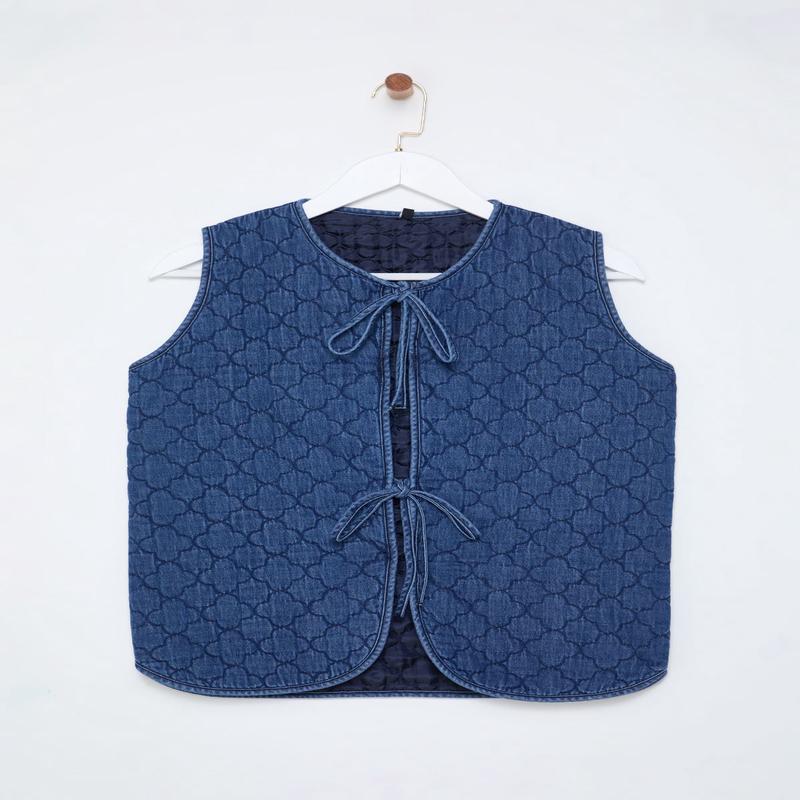 Women's Patterned Sleeveless Regular Waistcoat