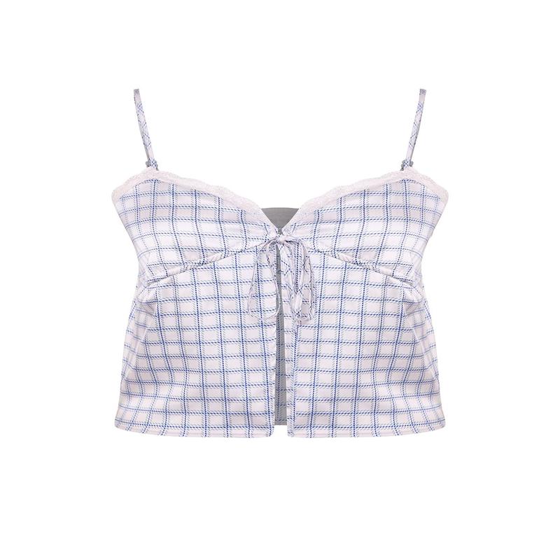 Women's Very Colorful Plaid / Checkered Hanging Slim Fit Blouse