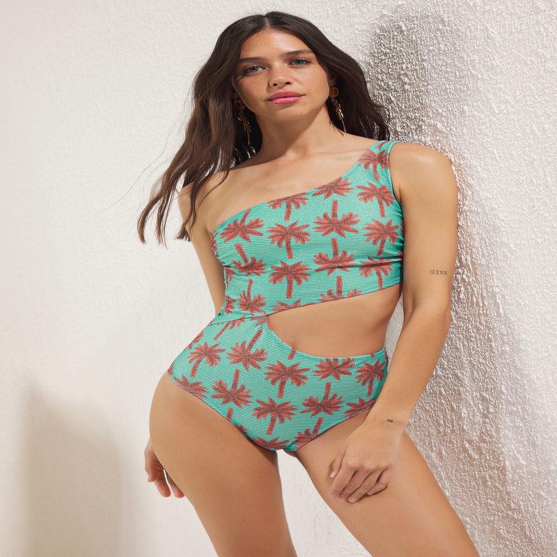 Women's Very Colorful Flowering Disposal Container Swimsuit