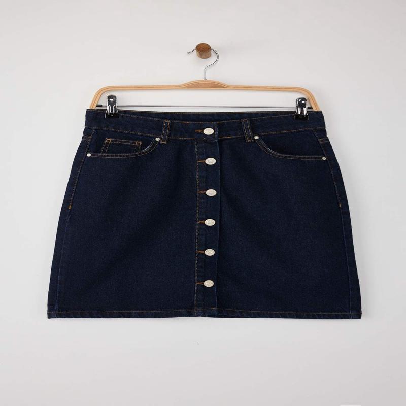 Women's Blue Straight Short / Mini Skirt