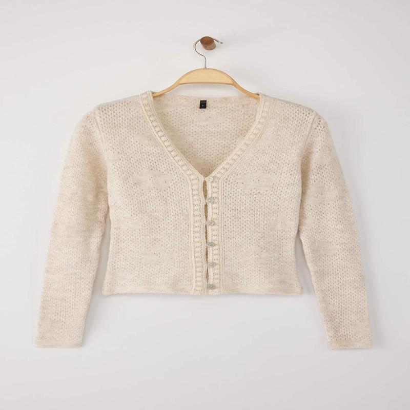 Women's Gray Straight Long Fitted Cardigan