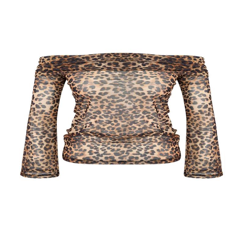 Curve Women's Animal Print Long Regular Plus Size Blouse