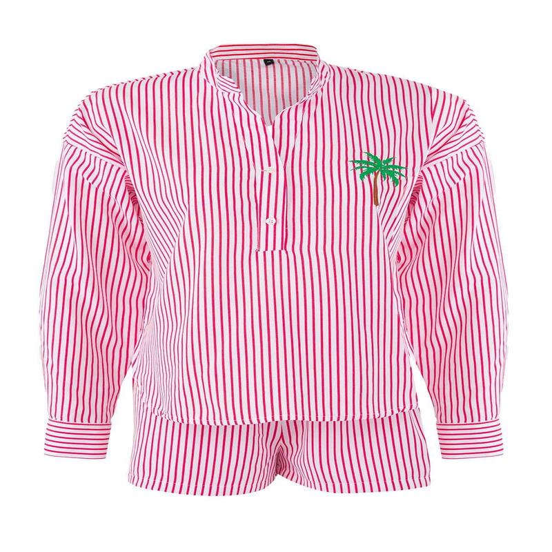 Women's Striped Long Beachwear Fitted Two Piece Sets