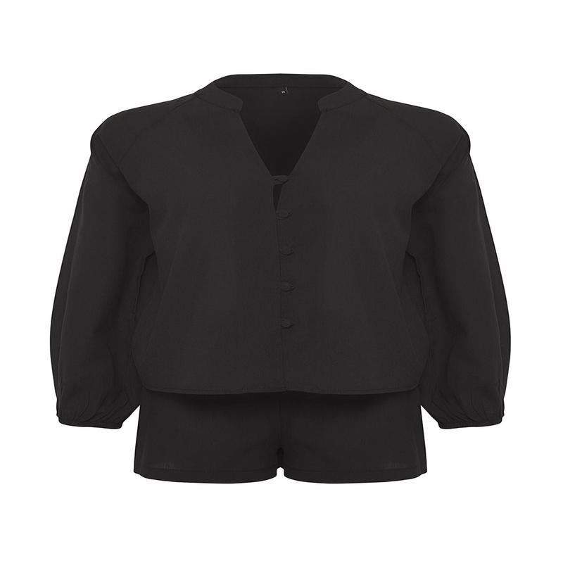 Women's Striped Three Quarter Sleeve Beachwear Oversized Two Piece Sets