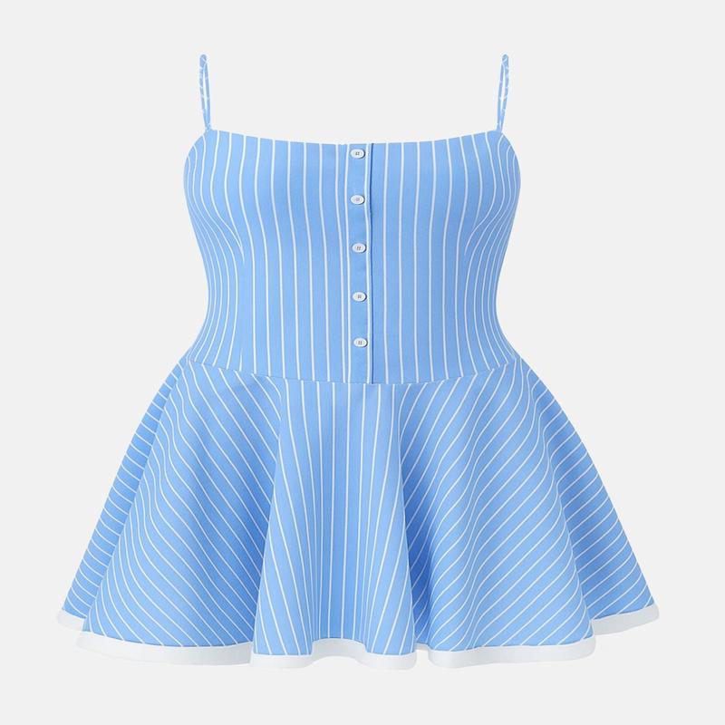 Women's Striped Short / Mini Sleeveless Casual/daily Skater Dress