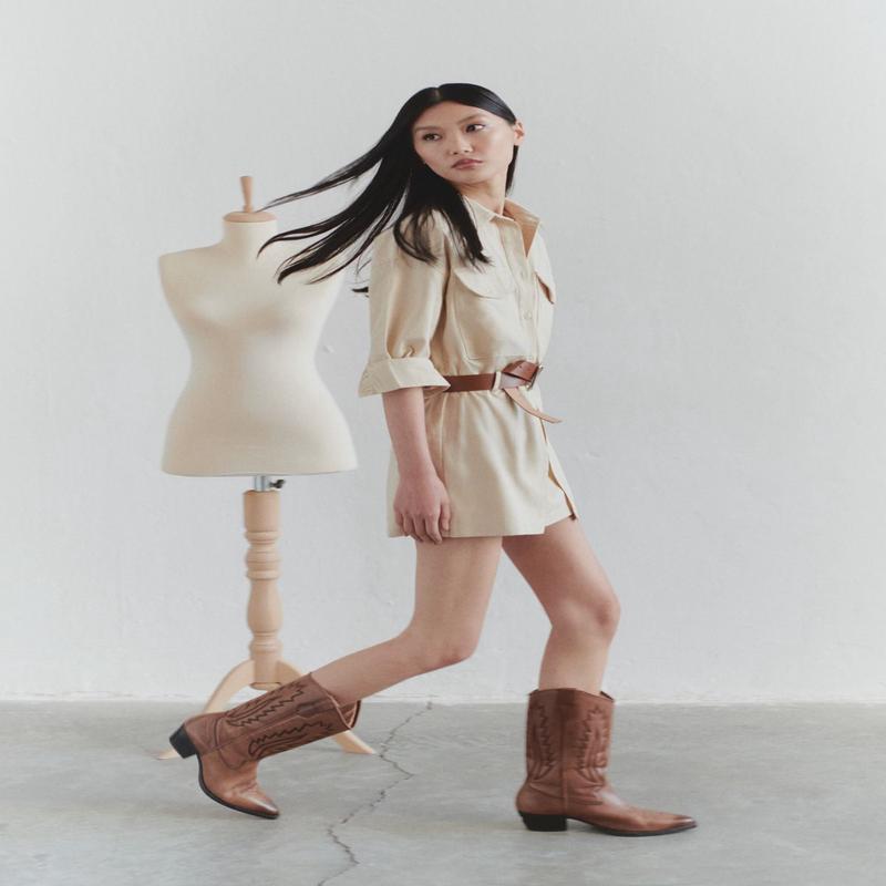 Women's Beige Straight Long Day And Night Regular Overalls