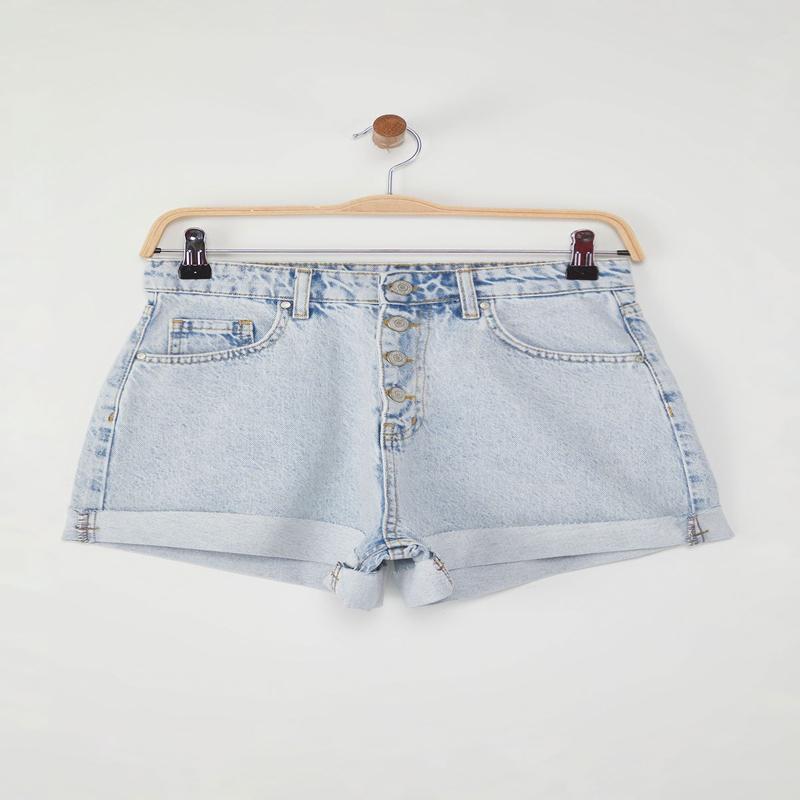 Women's Blue Straight City Short Normal Waist Shorts & Bermudas