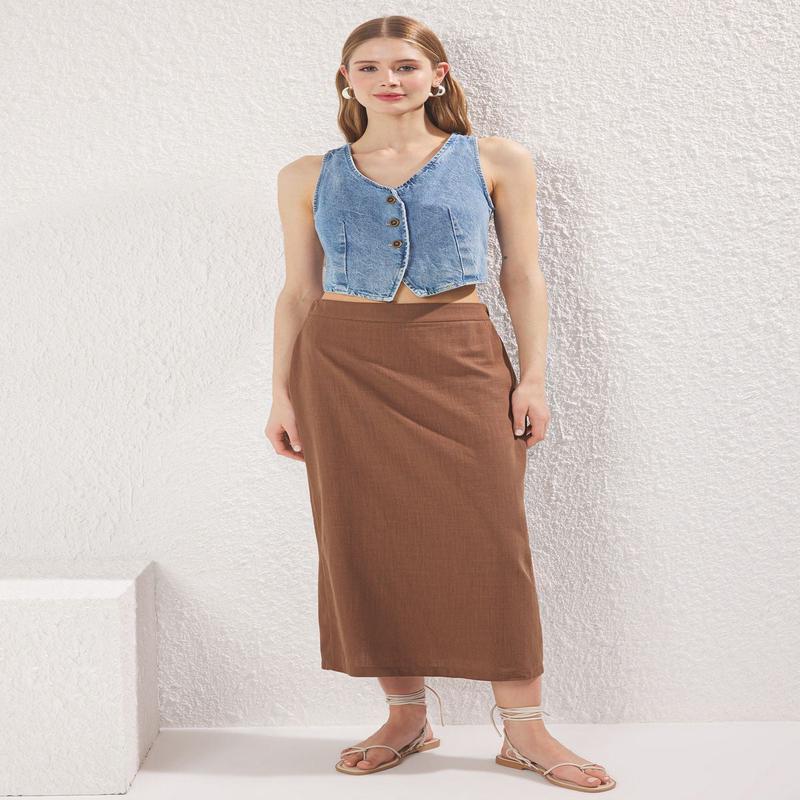 Women's Straight Midi Pen Skirt