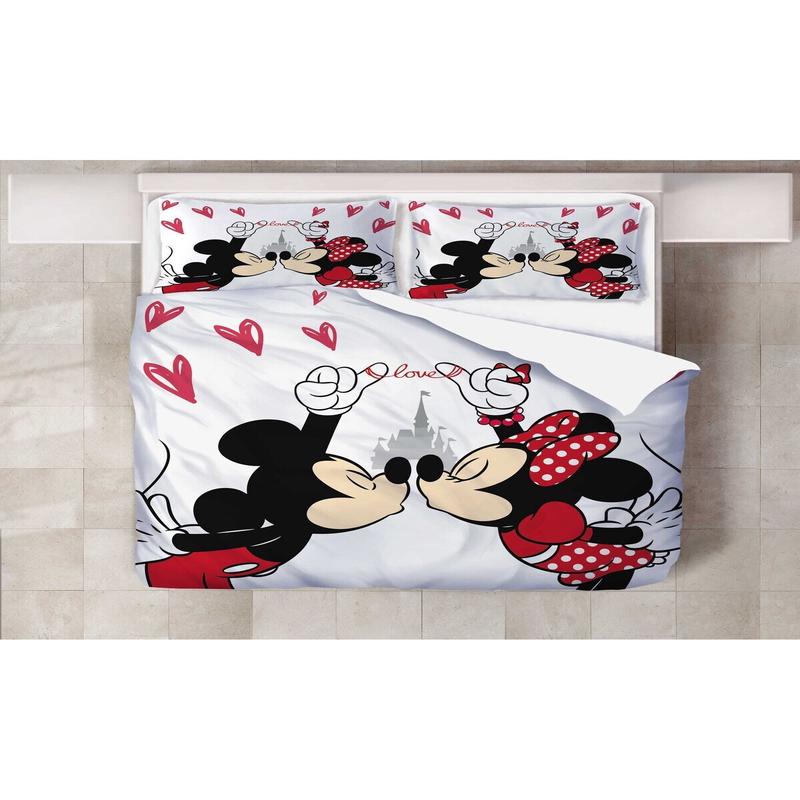 Minnie Kiss 3D Digital Printing Double Duvet Cover Set (Duvet Cover And 2 Pillowcases) Hmny-15