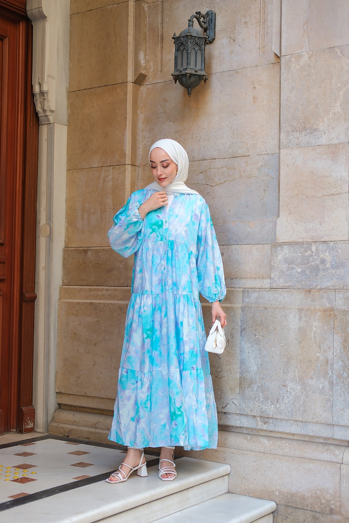 Cloud Patterned Dress Lilac