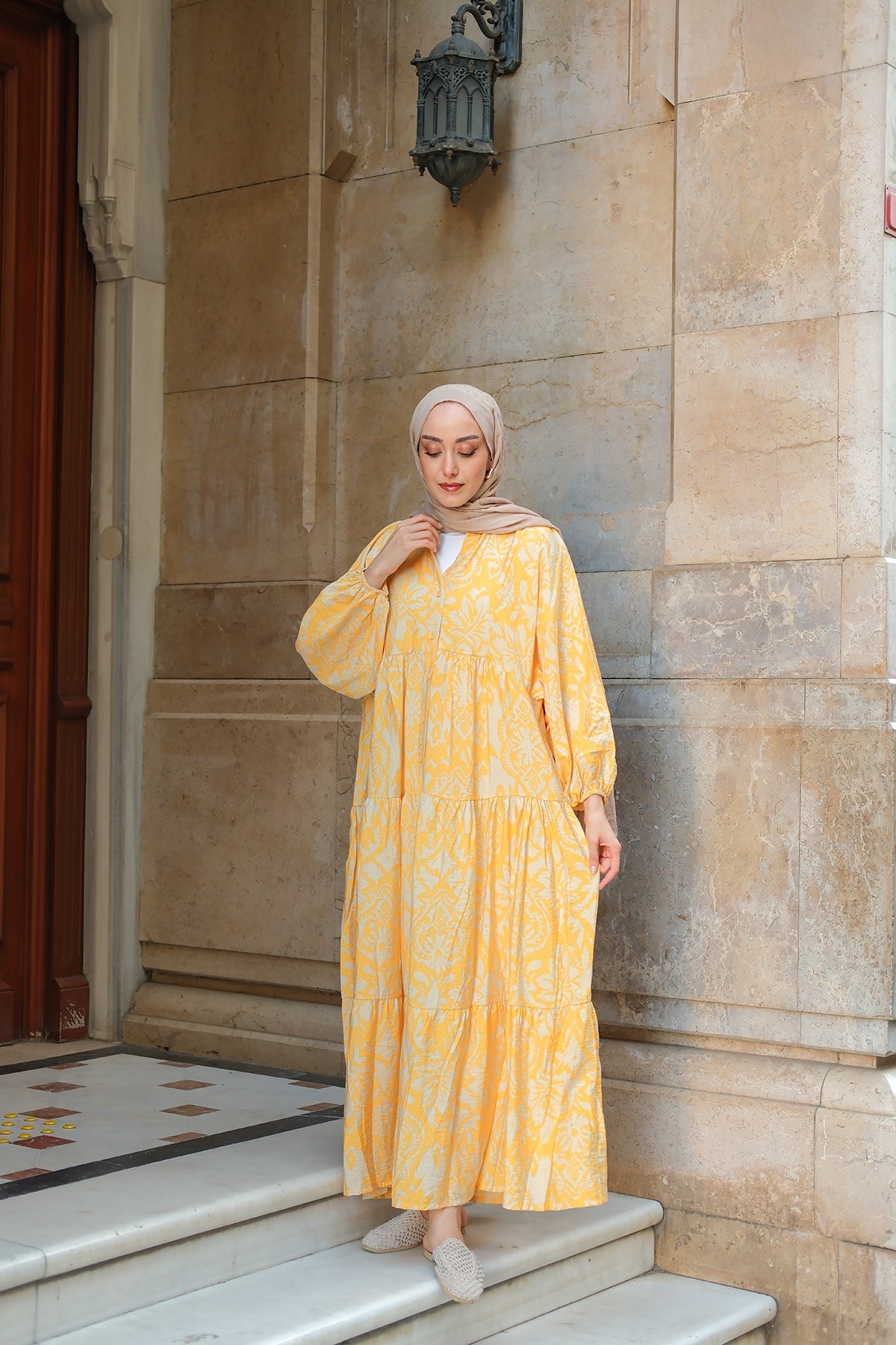 Yellow Dress With Authentic Patterns