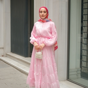 Lined Tulle Dress Pink