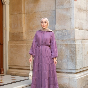 Lined Tulle Dress  Plum