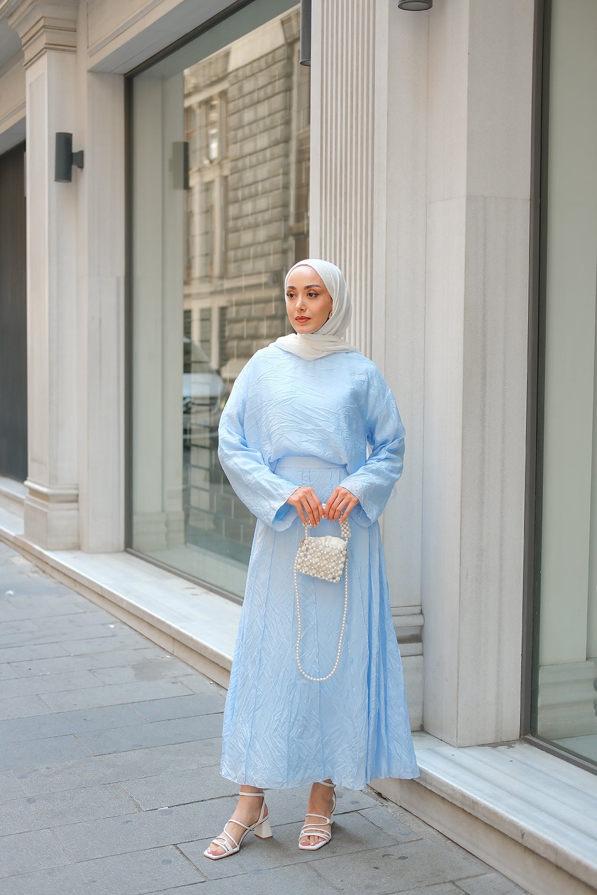 Self-Patterned Duo Set Baby Blue