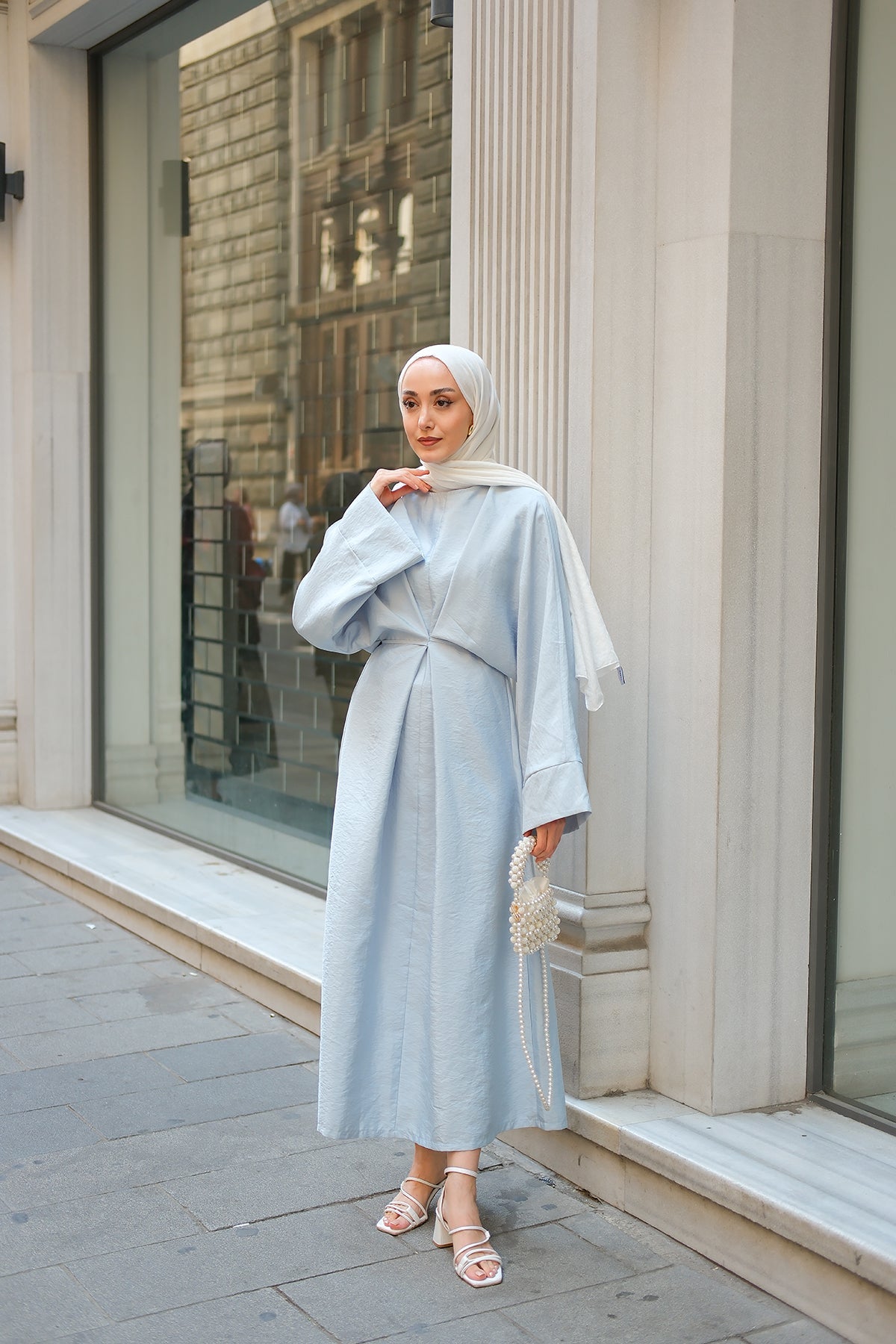 Tie-Detail Dress Blue