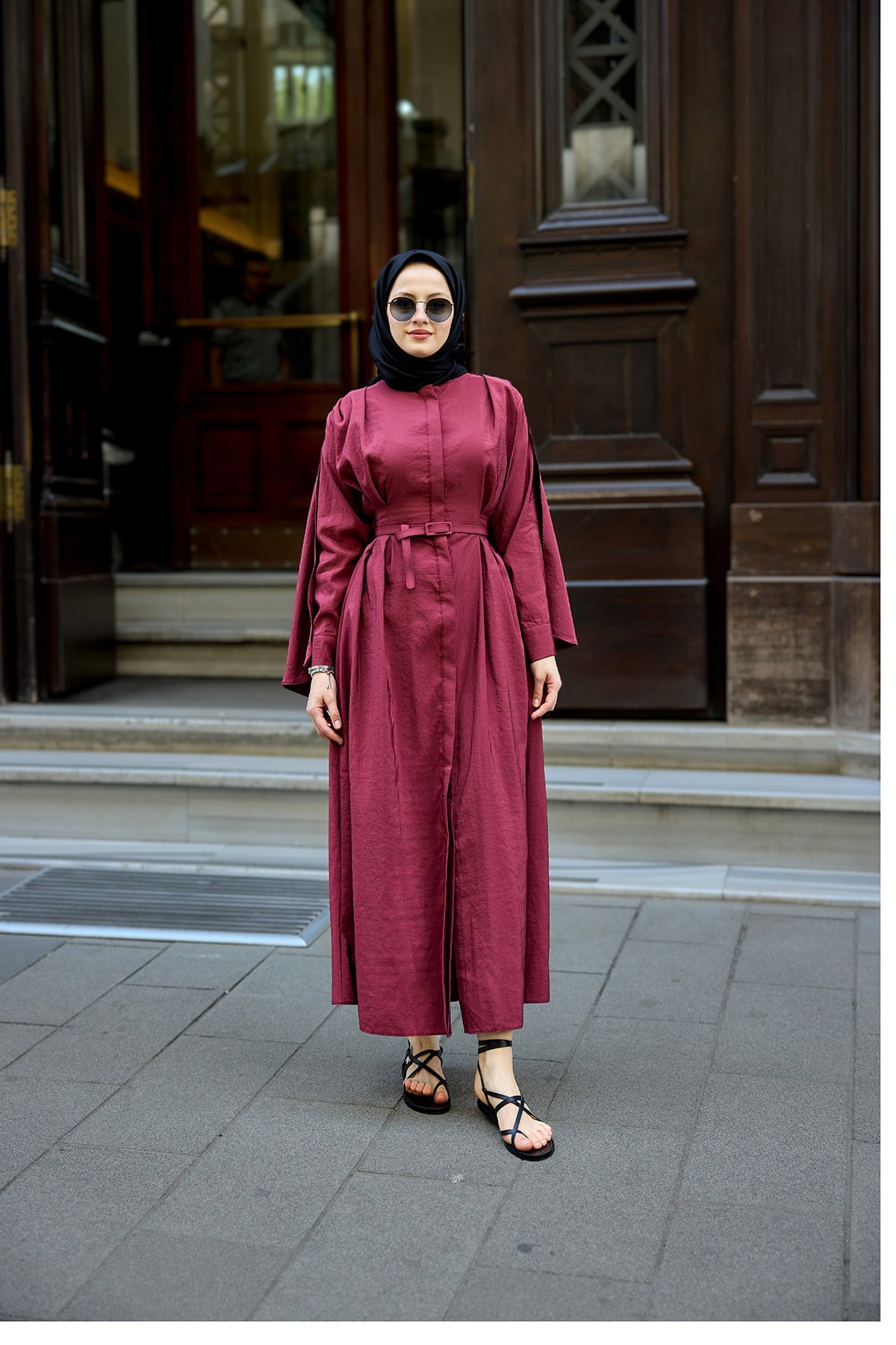 Cape Dress Burgundy