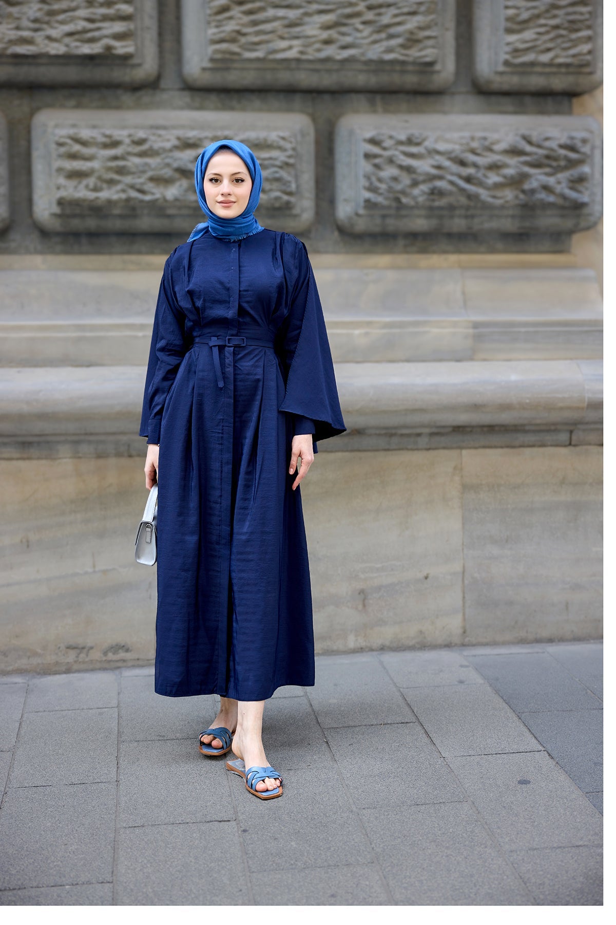 Cape Dress Navy