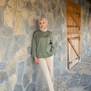 Oval Cut Tunic  Green