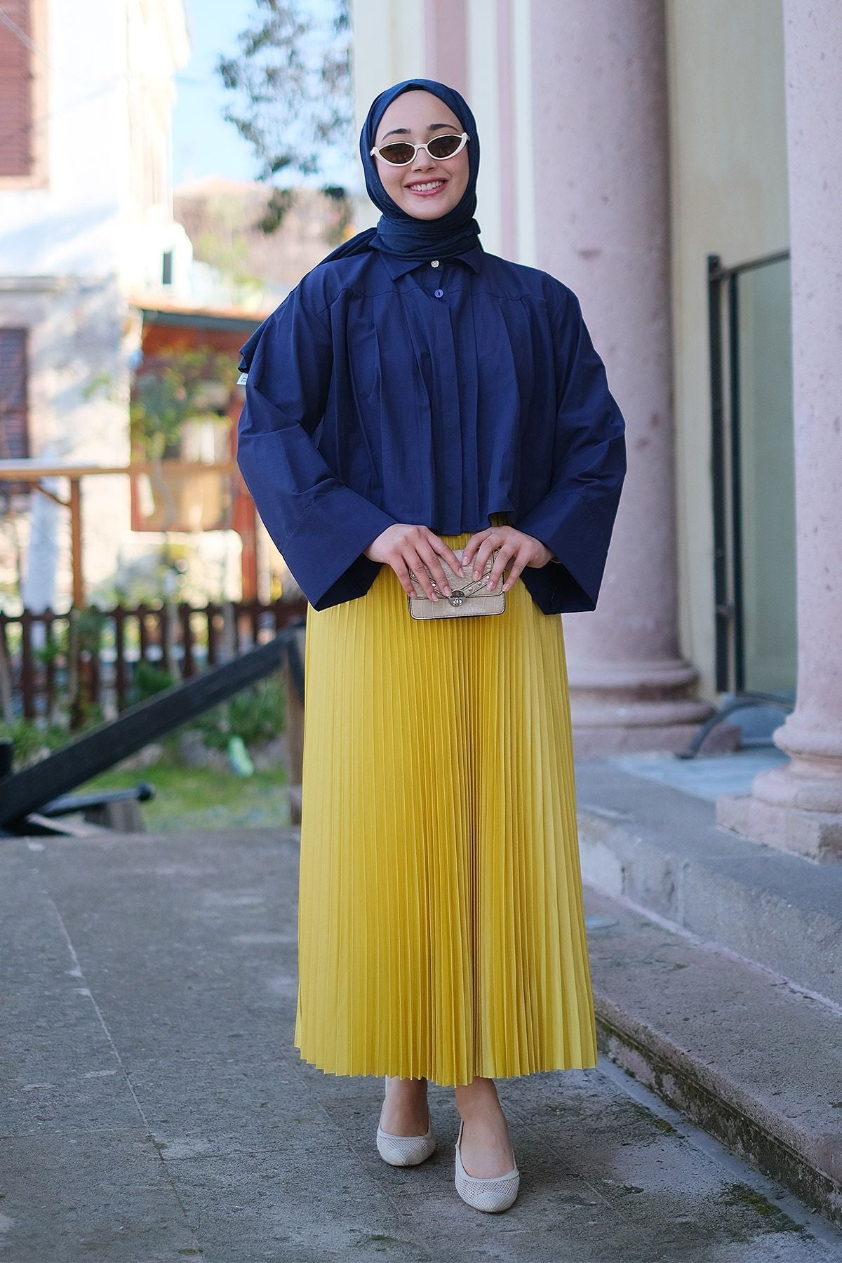 Elisa Pleated Skirt Oil Green