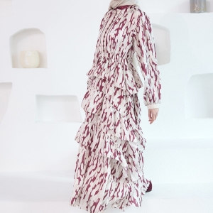 Mirami Patterned Jacquard Dress Burgundy