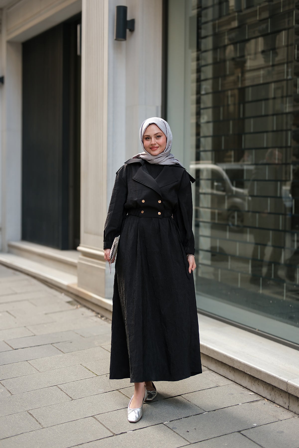 Black Sleeveless Dress With Bolero Detail