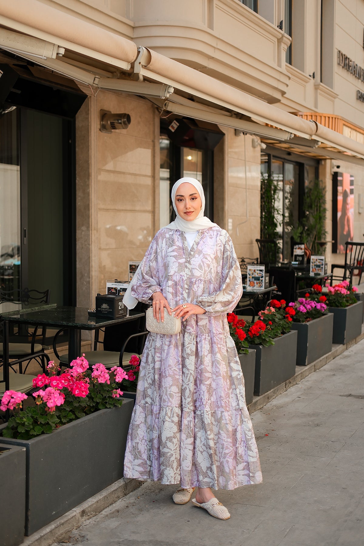 Pastel Floral Dress Lilac