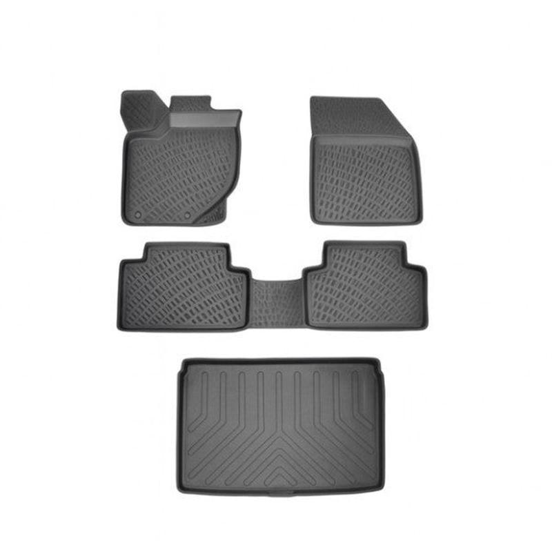 Fiat Doblo 1 3D Mat + 3D Trunk Pool 2001-2009 Black Set