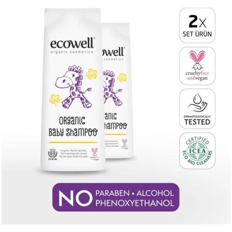 Ecowell Baby Hair & Body Shampoo, 2 X 300Ml