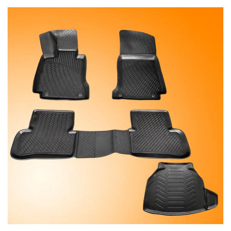 Ford Focus 4 3D Mat + 3D Trunk Pool Sedan 2015-2018 Black Set