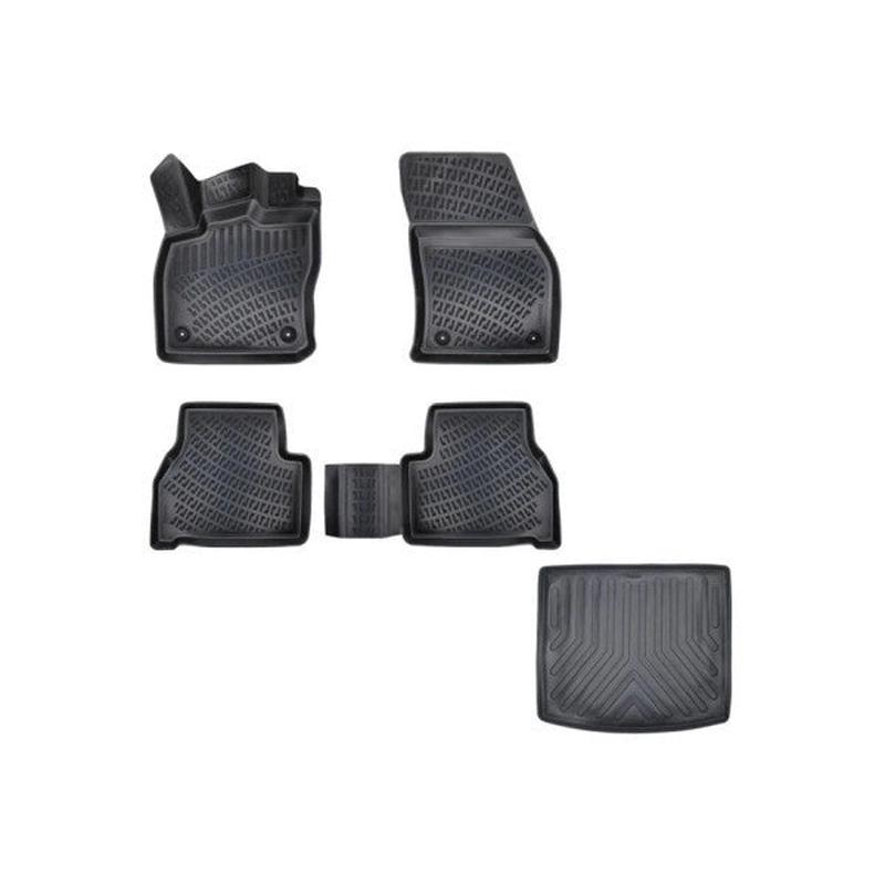 Ford Tourneo Connect 3D Floor Mat + 3D Trunk Pool Mat Black Set 2023 -